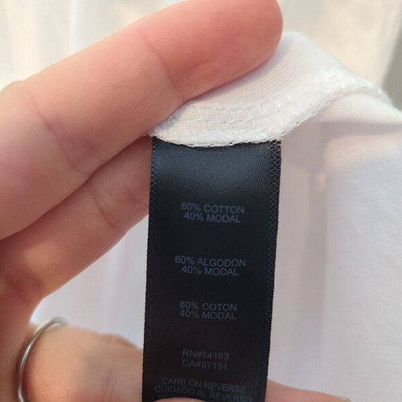 NWT DKNY Tunic Cover Up Womens Small White Cotton Modal V-Neck - Picture 6 of 7